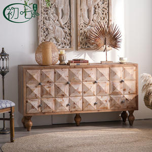 Buffet en bois massif de style américain, armoire de rangement artisanale pour salon, entrée, chambre - Product Image 3