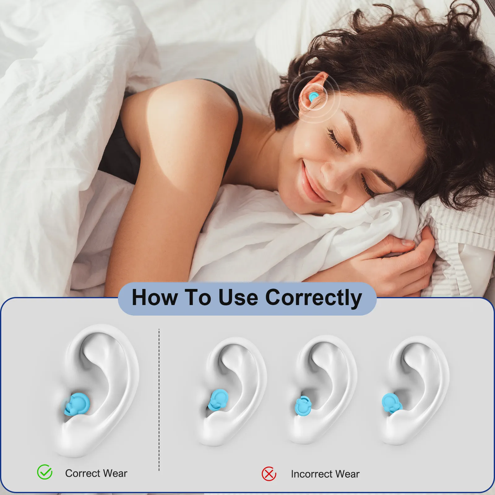 Custom logo Cartoon style soundproof sleeping sleep earplug noise-Cancelling reduction sleep earplugs silicone ear plugs