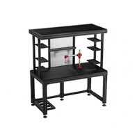 Plataforma de Trabajo de Seguridad con Tablero Colgante para Taller Mecánico, de Aleación de Aluminio ESD Negra con Superficie de Mármol