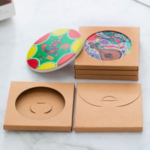 Posavasos absorbente personalizado redondo para bebidas, posavasos en blanco para sublimación, posavasos de piedra de cerámica con corcho - Product Image 2