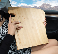 Table de travail pliable en bambou pour voiture, multifonctionnelle, pour ordinateur portable, travail et repas, accessoire pour volant