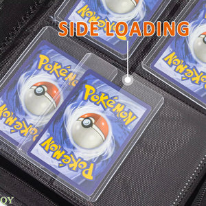 QY 4 Pocket Waterproof PU Trading <b>Card</b> <b>Binder</b> 128 Slot Collection Album with Removable Sleeves <b>Card</b> Holder - Product Image 3