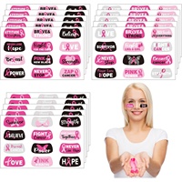 Tatouages personnalisés de visage de sensibilisation au cancer du sein autocollants roses de cancer du sein tatouages temporaires de ruban rose pour la décoration de collecte de fonds