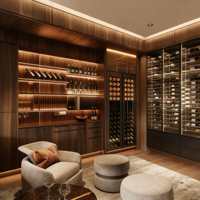 Vinoteca Personalizada de Lujo, Gabinete Termostático Abierto de Acero Inoxidable con Iluminación LED para Uso Residencial/Comercial