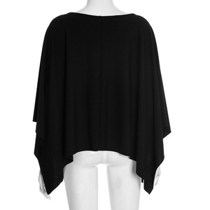 Viviblook Q25TP292 otoño mujer Casual nuevo Color sólido cuello en V chal suelto Top manga larga Camiseta Top para mujer - Product Image 3