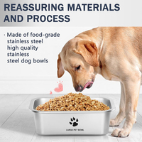 Gamelles en acier inoxydable pour grands chiens Gamelles en métal haute capacité pour nourriture et eau pour animaux de compagnie de grande taille
