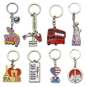 Wholesale Factory Custom Logo 3D London Bus Keychain Metal Florida Keychain in Cartoon Style with 3D Effect