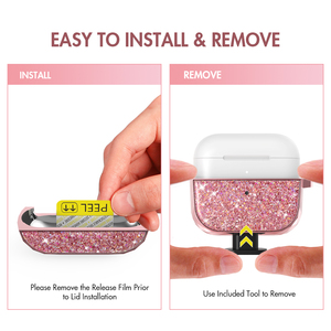 AhaStyle – étui <span class=keywords><strong>AirPods</strong></span> Blingbling pour femmes et filles, housse de protection brillante à paillettes de luxe - Product Image 5