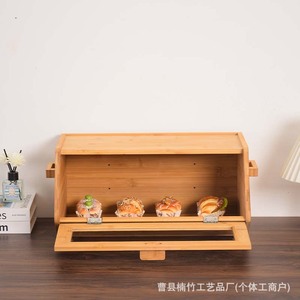 กล่องขนมปังไม้ไผ่ สีไม้ธรรมชาติ ฝาเปิด-ปิด สำหรับเก็บของในครัว ใช้ในบ้าน - Product Image 4