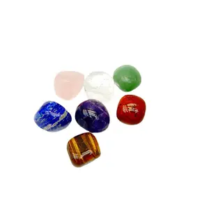 Wholesale natural crystal colorful gems seven color crystal stone stone grinding decorative crystal ornaments