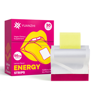 Strisce Energetiche con Caffeina 50mg, L-Teanina, <span class=keywords><strong>B12</strong></span>, Strisce Orali a Rapido Scioglimento - Disponibile OEM, Etichetta Privata, Gusto Personalizzabile - Product Image 1