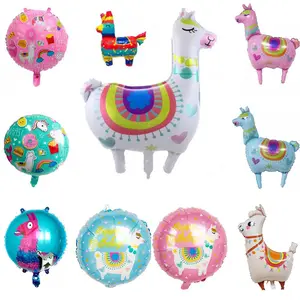 Gift Toy 2022 Cartoon Alpaca Theme Foil Helium Balloon Birthday Party Baby Shower Decoration Supplies