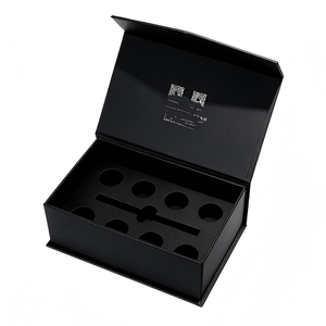 Biểu Tượng Tùy Chỉnh Sang Trọng Nam Châm Hộp Quà Tặng UV In Ấn Cao Cấp Cứng Nhắc Giấy Các Tông Màu Đen Có Thể Gập Lại Từ Hộp Quà Tặng Bao Bì - Product Image 1