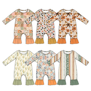 Pre-venta de Ropa de Boutique: Nuevos Diseños de Rompers con Volantes para Bebés Niñas, Ropa de Otoño al por Mayor, Ropa de Fábrica para Bebés y Niños Pequeños - Product Image 1
