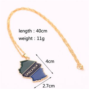 Nuevo Collar con Mapa del Mundo y Bandera de Oro, África, Guinea, Ghana, Liberia, <span class=keywords><strong>Jamaica</strong></span> Submarina, Sudáfrica, Congo, Honduras, Cadena con Colgante - Product Image 4