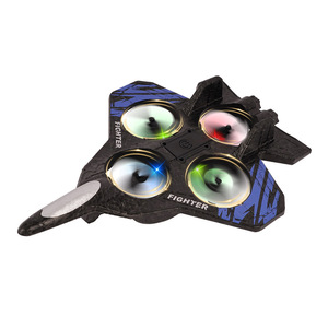 โดรนบังคับวิทยุ โฟม รูปทรงเครื่องบินรบ 4CH ของเล่นเด็กผู้ชาย พร้อมไฟ LED พลิกได้ 360 องศา สำหรับ Shopify ดรอปชิปปิ้ง - Product Image 1