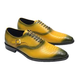 Chaussures de soirée classiques pour hommes en patchwork Oxford - Chaussures d'automne confortables à bout pointu avec fonction de rehaussement - Product Image 6
