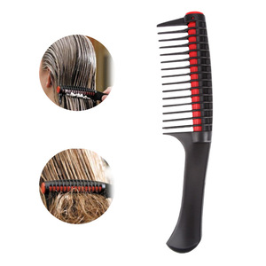 Hair <b>Comb</b> Large Tooth Detangling Salon Styling Tool Plastic Black <b>Wide</b> Tooth - Product Image 1