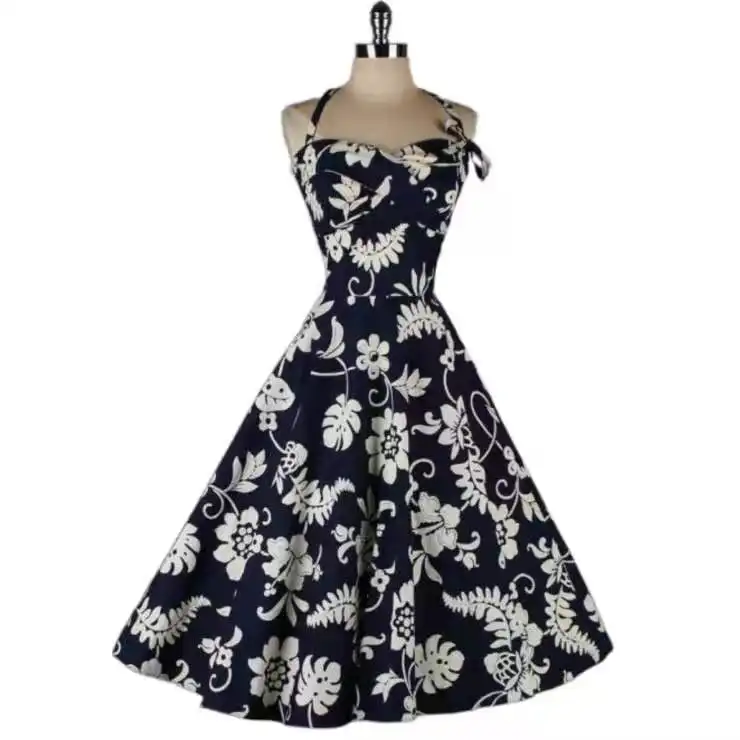 OEM Customized Women's 1950s 60s Vintage Rockabilly Swing Dresses Retro Floral Cocktail Party Dress