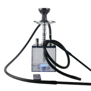 Atacado: Caixa de Narguilé de Luxo com Espelho LED Quadrado de Acrílico Premium, Bolsa Personalizada, Copo Portátil e Fornilho para Sheesha/<span class=keywords><strong>Shisha</strong></span> - Product Image 1