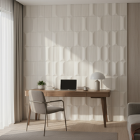 Panneau mural extérieur en pierre culturelle géométrique 3D texturée PU, imitation brique, moderne, étanche, pour hôpitaux et maisons