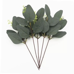 Tige <span class=keywords><strong>de</strong></span> feuille d'eucalyptus artificielle argentée, vert mat, fausse verdure pour <span class=keywords><strong>bouquet</strong></span> <span class=keywords><strong>de</strong></span> mariage, remplissage <span class=keywords><strong>de</strong></span> vase, décoration, vente en gros - Product Image 4
