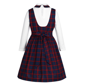 <span class=keywords><strong>2022</strong></span> haute qualité et doux Ecosse école uniforme conception treillis chemises costume longue robe pour élève du primaire - Product Image 2