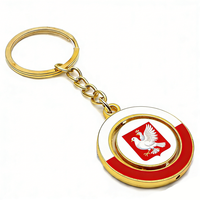 Porte-clés Cheval Blanc Polonais en Métal Plaqué Or, Vente Directe Usine, Idéal Cadeau d'Affaires, Souvenir de Pologne