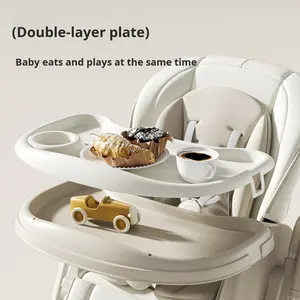Kursi Makan Bayi Elektrik Plastik Portabel Multi-Fungsi Lipat Rebah Goyang Pengaman 0-12 Bulan 2-in-1 Kursi Makan dan Goyang - Product Image 4