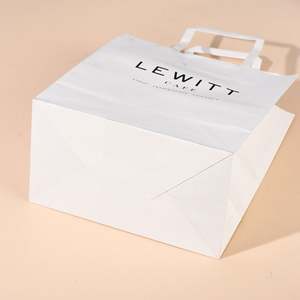 KM Custom Personalised Luxury Plain White Paper <b>Bag</b> Shopping <b>Bag</b> Paper <b>Bags</b> and Box for Clothing Jewelry Packaging <b>Small</b> Size - Product Image 3