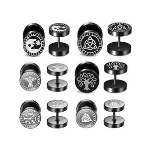 Pendientes geométricos para mujer, de acero inoxidable, joyería sencilla y moderna, diseño circular elíptico - Product Image 2