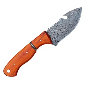 Couteaux de chasse à lame fixe en acier Damas personnalisés, manche en bois, couteau de chasse avec étui en cuir, couteaux personnalisables - Product Image 5