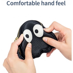 Slim Genuine Leather <b>Cute</b> Fashion Coin Purse & Card Holder <b>Wallet</b> with Hoop Closure Unisex for - Product Image 3