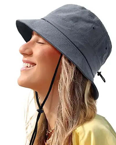 Không thấm nước mặt trời UPF 50 + Xô hat tùy chỉnh đảo ngược UV bảo vệ Packable vành Boonie Mùa Hè Trọng lượng nhẹ Đi Bộ Đường Dài Ngoài Trời cap