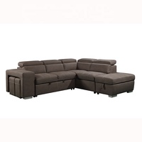 Sofá Cama de Lujo Moderno de Tela con Estructura de Madera Sólida Muebles de Sala con Función de Almacenamiento Sofá Cama Seccional