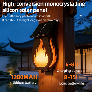 Lámpara de Pared LED Solar Moderna con Sensor de <span class=keywords><strong>Luz</strong></span>, Impermeable IP64, 10W, 3500K, Diseño de Marco para Iluminación de Jardín y Caminos - Product Image 4