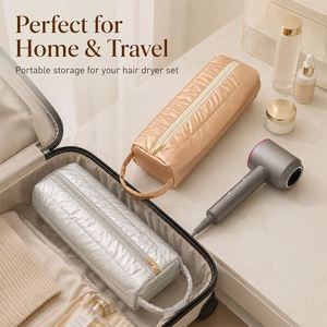 Wholesale Quilted <b>Hair</b> <b>Dryer</b> <b>Bag</b> Waterproof Travel Case Attachments Wide Opening Handheld Carry Pouch - Product Image 4