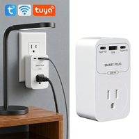 Enchufe Inteligente Tuya WiFi de 65W GaN con Doble USB-A y Tipo C para Oficina Comercial