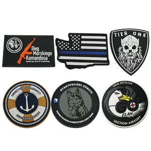 High Quality Cheap Customized Design No Minimum Embossed Silicone Badge 3d Soft Custom Logo Label PVC Patches For Clothing