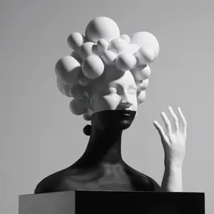 Statue d'intérieur en résine fibre de verre, 21 cm, figurine de bulle naturelle de dessin animé avec mains, sculpture artisanale, nouvelle collection