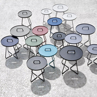 Nordique plage près de la piscine Table Patio aluminium petit canapé rond Table d'appoint ensemble de meubles d'extérieur jardin pique-nique Portable Table basse