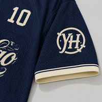 Fabricant de vêtements personnalisés OEM ODM, maillot de football en mesh pour homme, t-shirt à col polo, impression de numéro, streetwear rétro