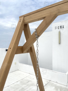 Premium Teak Wood Outdoor <strong>Swing</strong> Bench With Cushion Heavy Duty <strong>a</strong> <strong>Frame</strong> Garden Patio <strong>Swing</strong> <strong>for</strong> Villa - Product Image 4