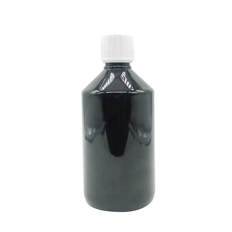 500cc PET Plastic Brown Bottle Liquid Medicine Vitamin Supplement Container With Child Resistant Cap Tamper Proof Cap