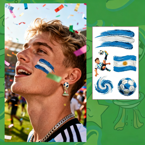 Adesivi Decorativi Personalizzati Ecologici Impermeabili con Stampa Serigrafica per Trucco, Copriguance per la Coppa del Mondo di Calcio 2026 - Product Image 4