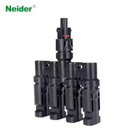 Neider Panneau Câble Connecteur T Branche 4 to1 IP67 Étanche 50A 1000V PPO Matériel PV-T5 PV-T4 Solaire PV Connecteur