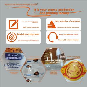 Étiquette autocollante personnalisée pour bouteille de vin, autocollant en vinyle auto-imprimable pour aliments, papier cuivre, matériau synthétique - Product Image 3