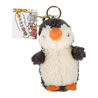 CHIQUE Mignon Peluche Mini Pingouin 3D en Fourrure Écologique Porte-clés Figurine pour Sac d'Enfant