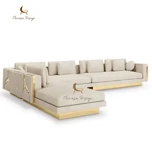 Conjunto de sofá modular de luxo em forma de L para sala de estar moderna hign end