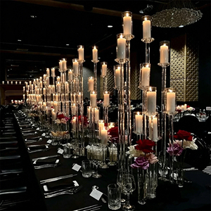 Meilleures ventes : Centres de table de mariage en forme de candélabre, grands candélabres en acrylique et cristal pour bougies de table de mariage - Product Image 1
